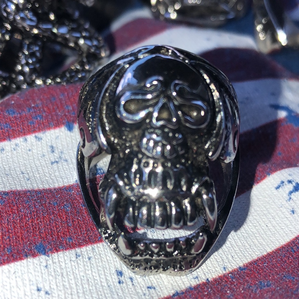 Men’s Stainless Steel Tribal Skull Ring